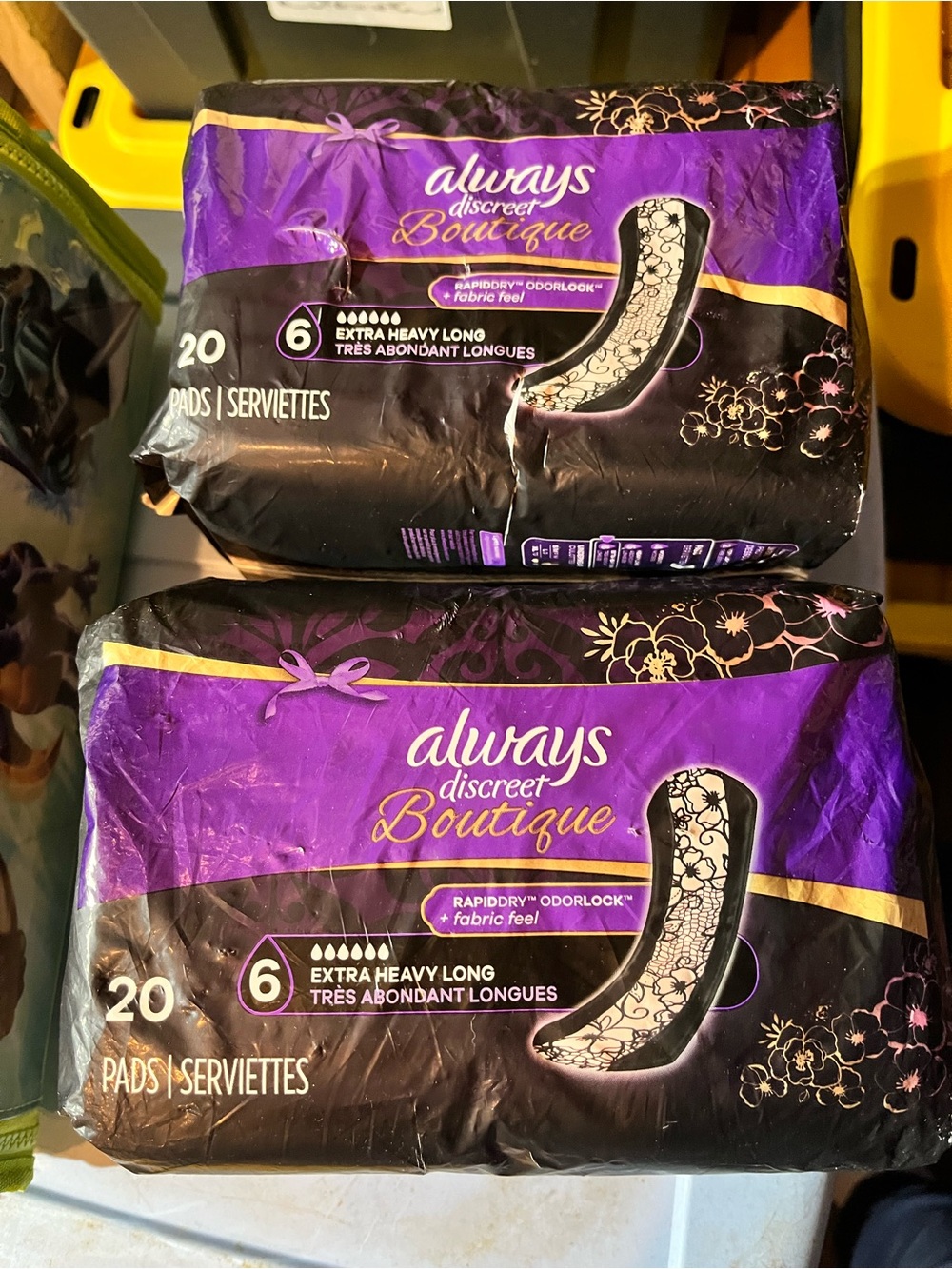 Always Discreet Boutique Pads Size 6 Extra Heavy Absorbency 20 Ct 2 Pkgs